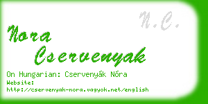 nora cservenyak business card